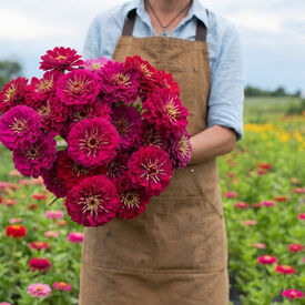 Benary's Giant Wine, Zinnia Seeds